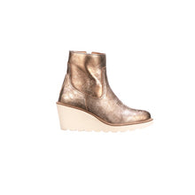 Load image into Gallery viewer, Music City Wedge Bootie :: Metallic Gold +
