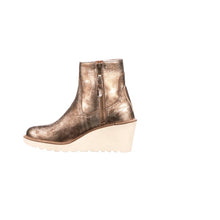 Load image into Gallery viewer, Music City Wedge Bootie :: Metallic Gold +
