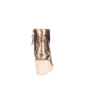 Load image into Gallery viewer, Music City Wedge Bootie :: Metallic Gold +
